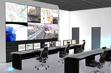 STI - Video wall y monitores en sala de control